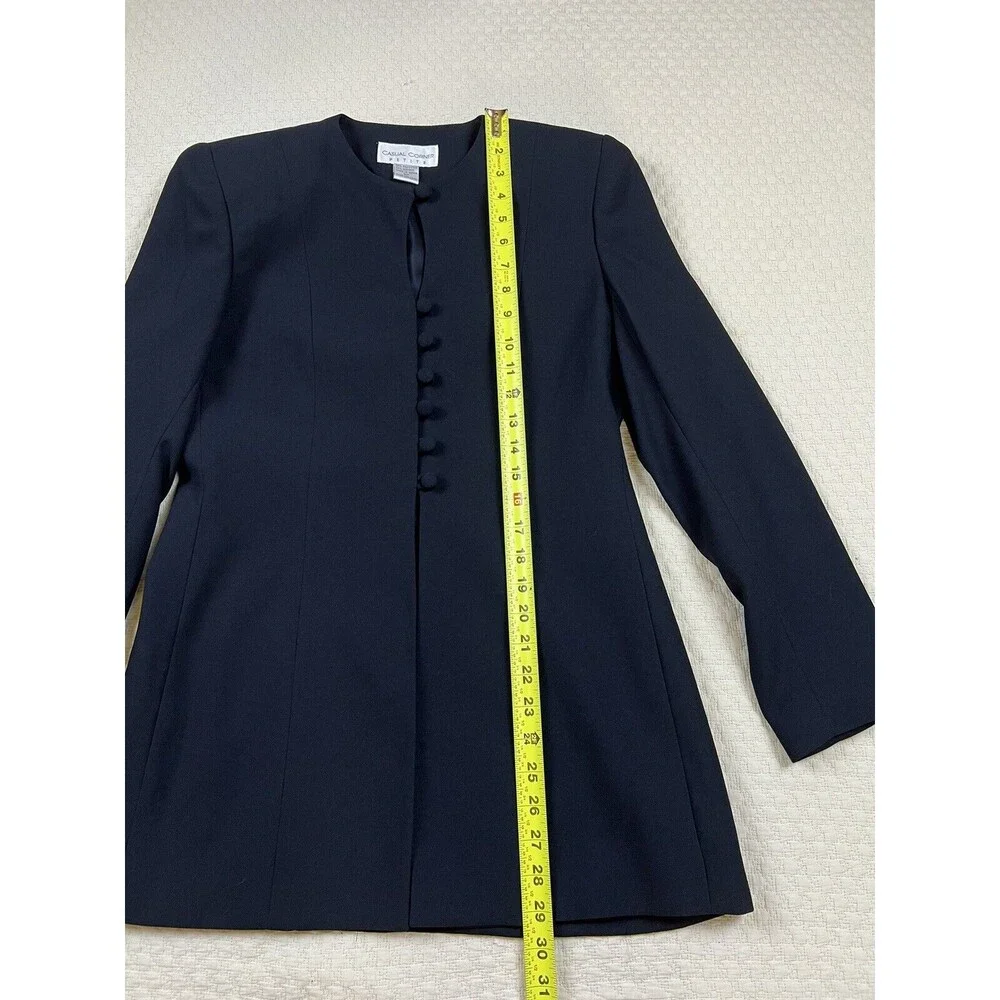 Casual Corner Jacket Victorian Inspired Button Front | Black | Women's 8P Petite